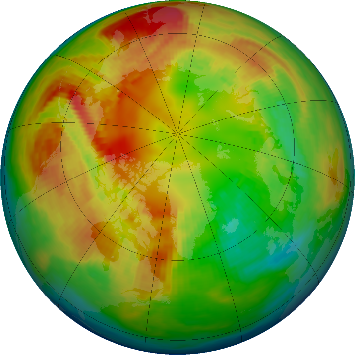 Arctic ozone map for 20 February 1983